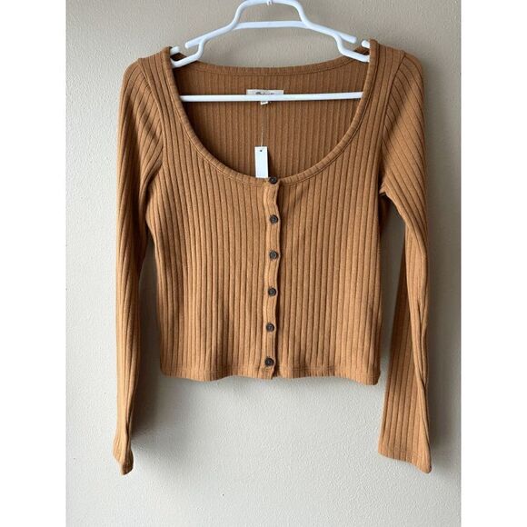 Madewell Scoop Neck Cropped Long Sleeve Women's Size Small - Picture 1 of 2